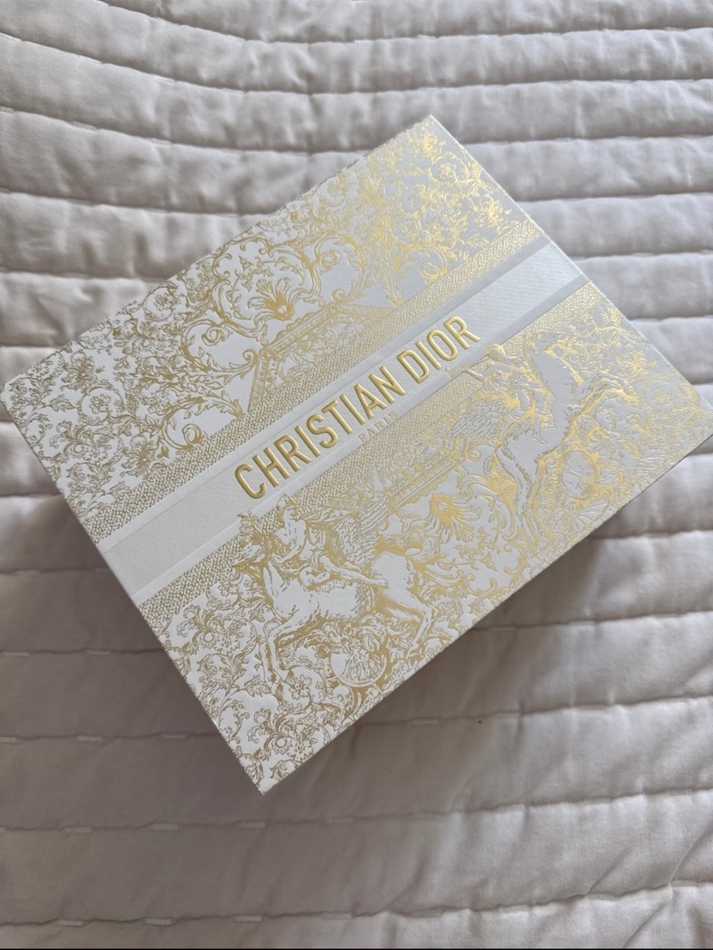 Dior White and Gold Decorative Gift Box